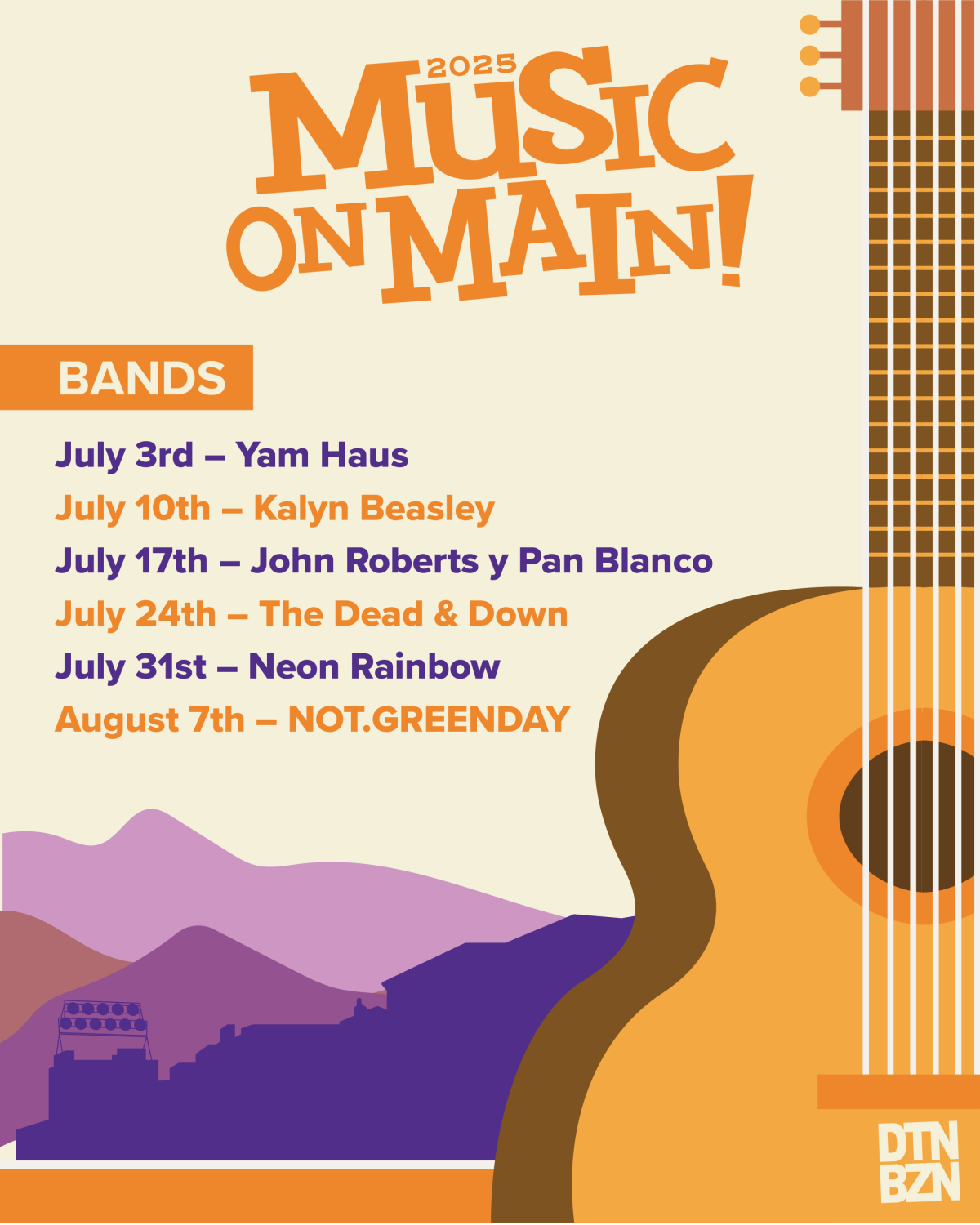 Music on Main 2025 social bands